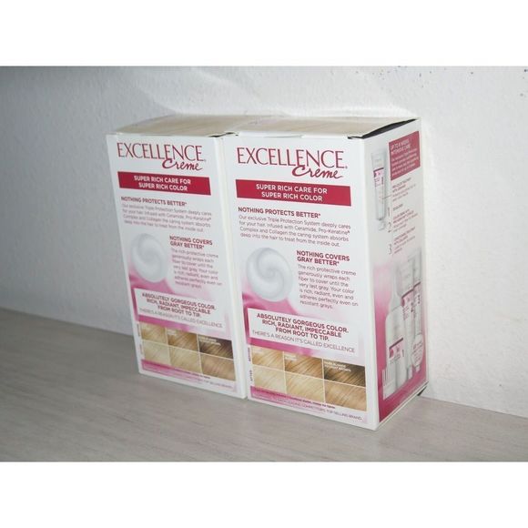 L'Oreal Paris Excellence Creme 3XProtection Color 9.5 Lt Natural Blonde Lot of 2 - Picture 3 of 4